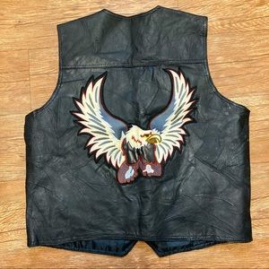 Vintage Leather Ashburn Biker Vest